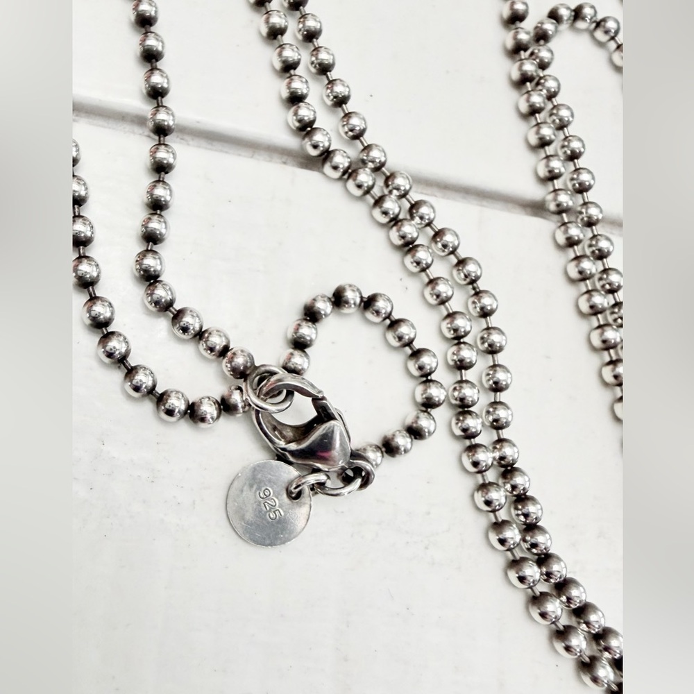 Tiffany & Co. Silver Large Heart Tag Long Beaded Chain Necklace
34” - Picture 7 of 11